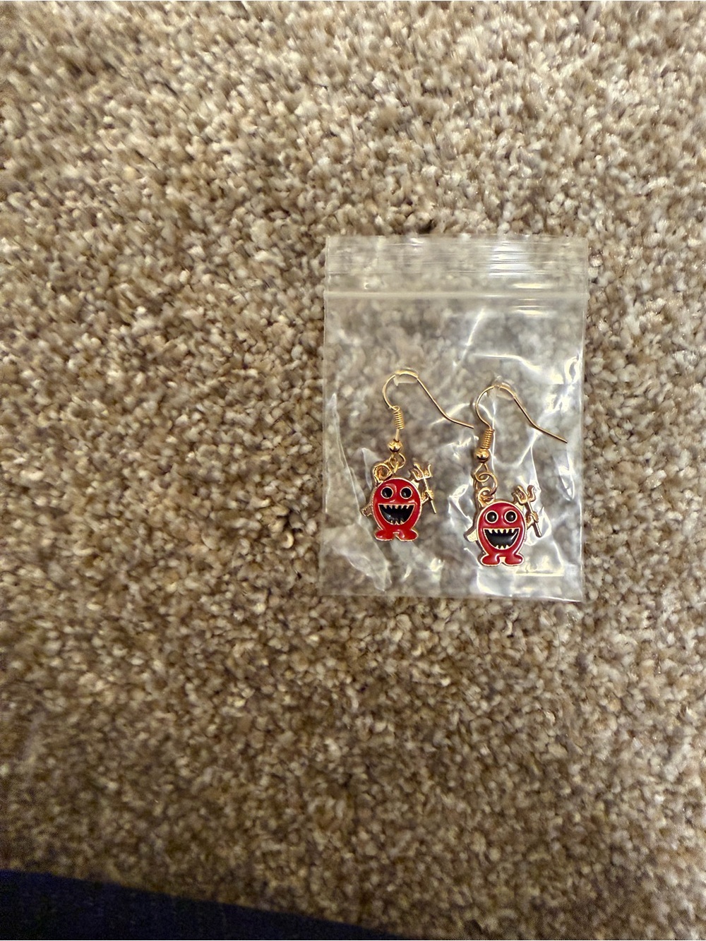 Red Monster Charm Drop Earrings - Unbranded
